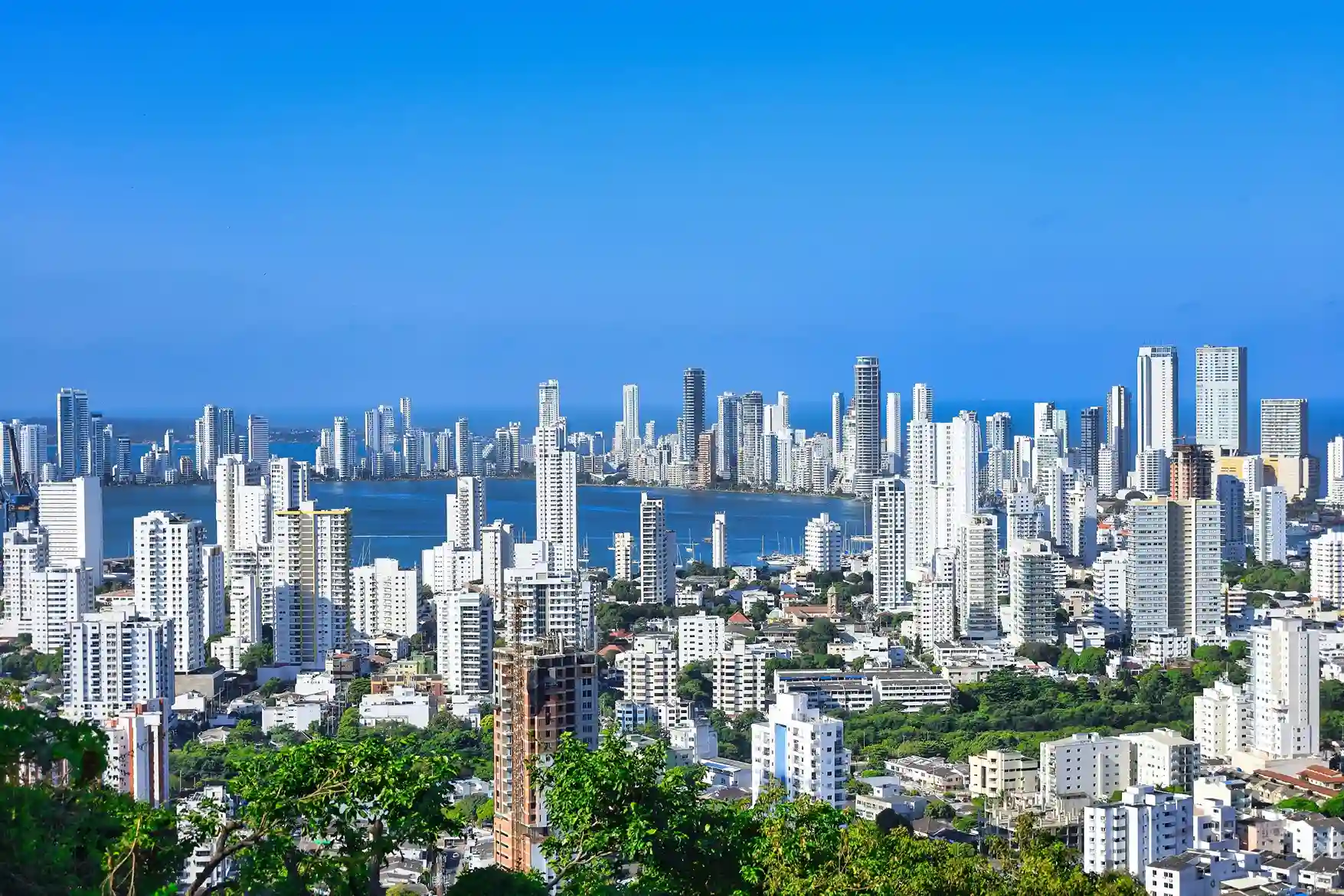 Vista aerea de la parte turistica de la ciudad de Cartagena